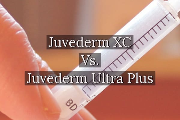 Juvederm XC Vs. Juvederm Ultra Plus with a syringe in the background