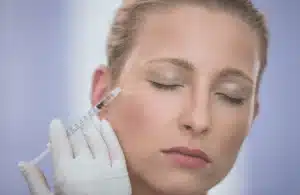 woman recieving a skin treatment filler
